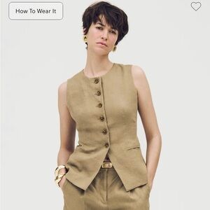 J.Crew linen cutaway vest, size 4, excellent condition